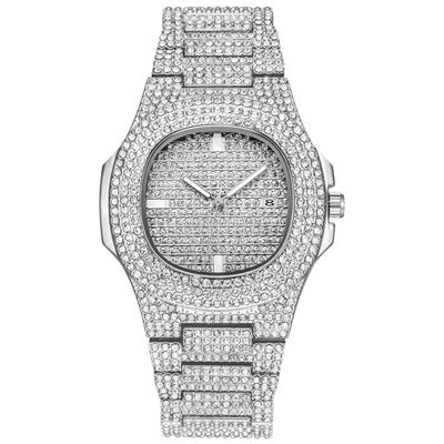 Gold Rush — Full Diamond Iced Out Hip Hop Watch Gold Finish Luxury Timepiece | Black, Gold, Silver, Rose Gold