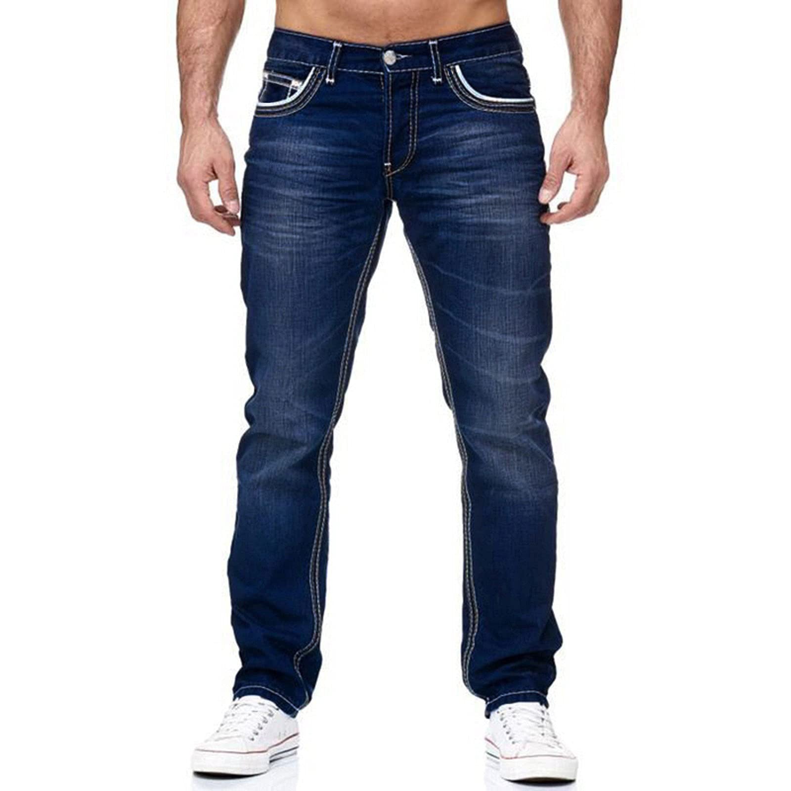 Y2K Straight Leg Boyfriend Jeans for Men — Streetwear Denim Trousers