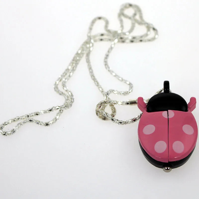 Ladybug Fob Pocket Watch — Colorful Quartz Necklace Watch for Kids & Women, 10 Colors | FireDrips