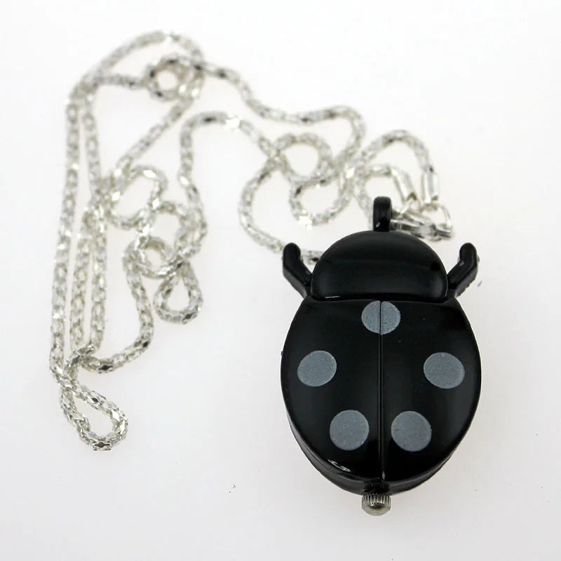 Ladybug Fob Pocket Watch — Colorful Quartz Necklace Watch for Kids & Women, 10 Colors | FireDrips