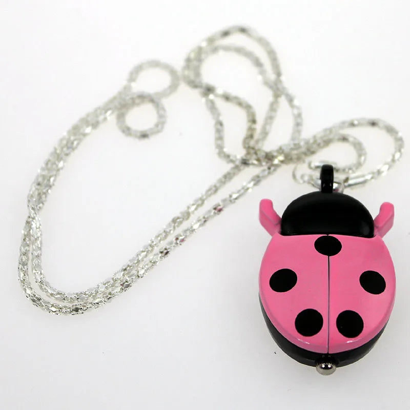Ladybug Fob Pocket Watch — Colorful Quartz Necklace Watch for Kids & Women, 10 Colors | FireDrips