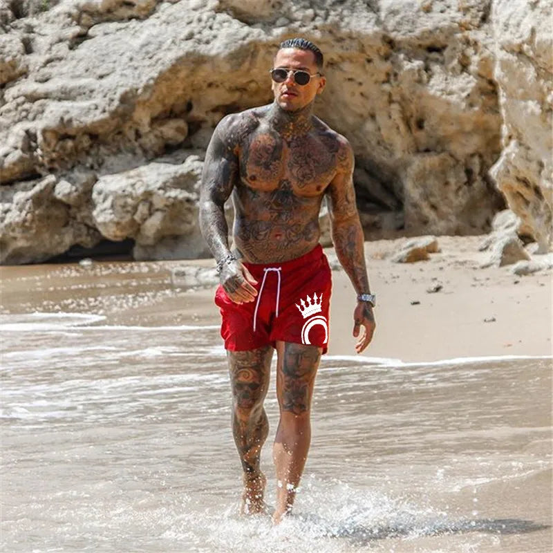 Men's Board Shorts — Streetwear Beach Swim Shorts for Running & Surfing