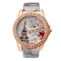 Rhinestone Tower Pattern Fashion Watch – Luxury Gold Quartz