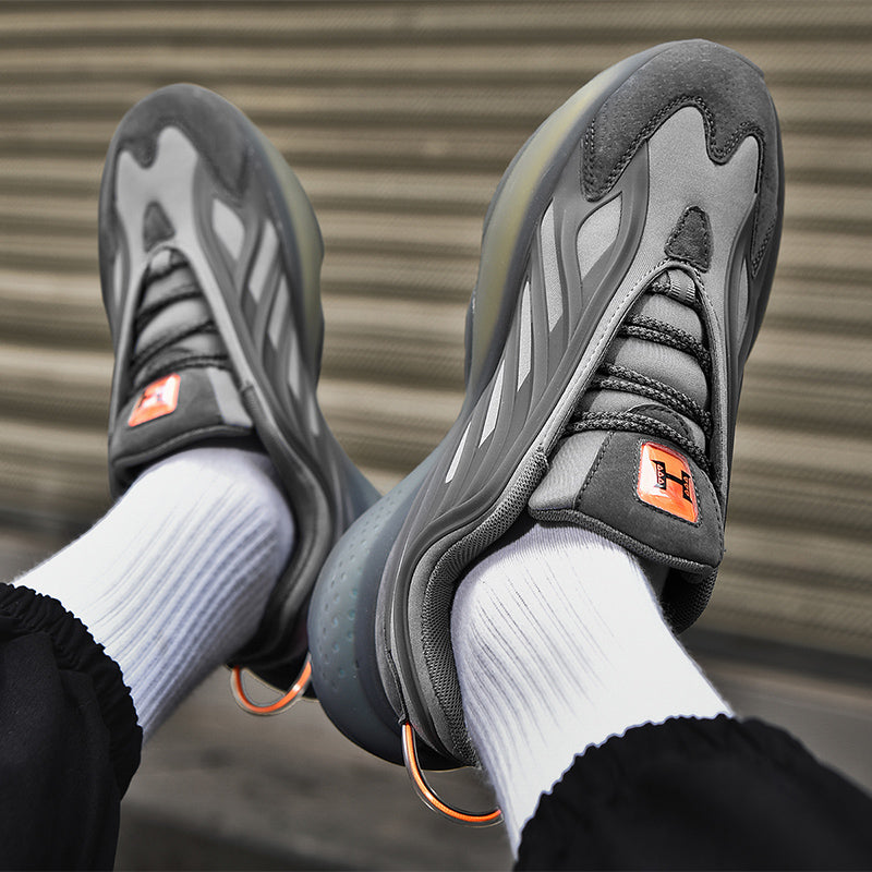Men's Night Reflective Chunky Shoes – Heightening Sport Running Sneakers