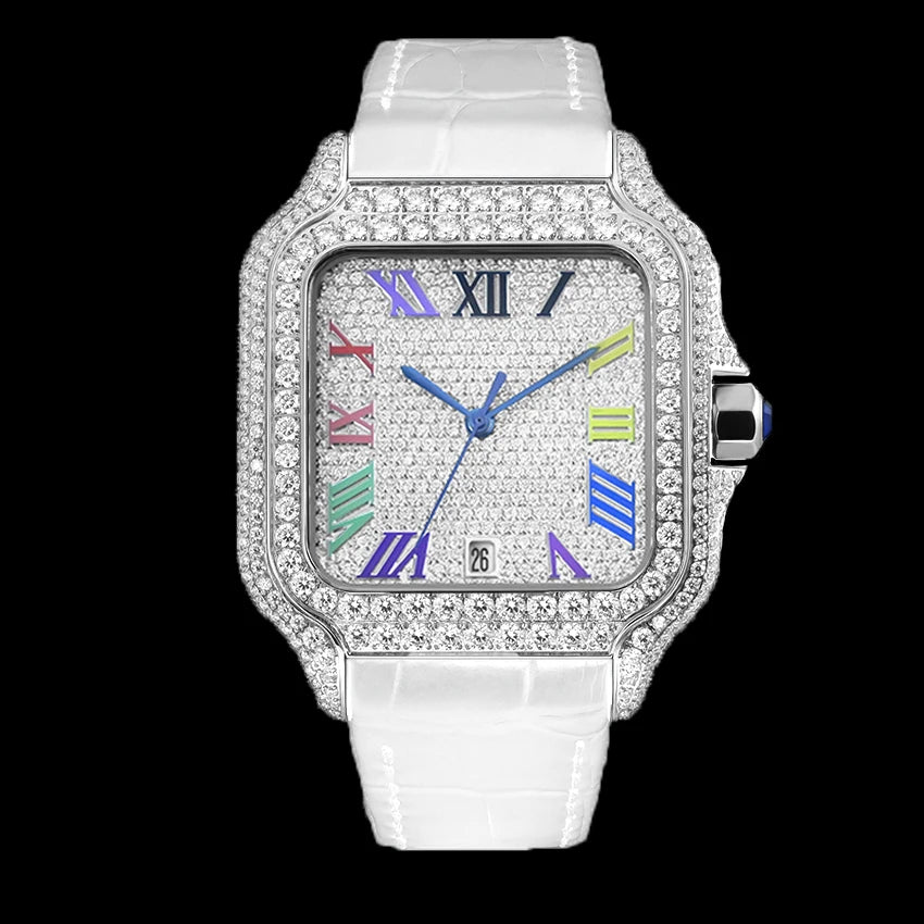 VVS Phantom — Bust Down VVS Moissanite Automatic Watch, Diamond Tester Approved, 12 Colorways | Hip Hop Luxury