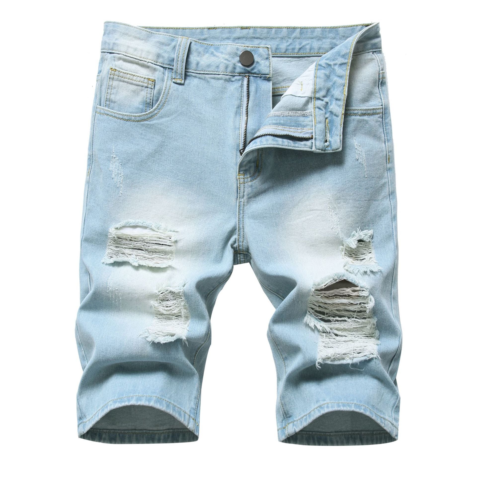 Men's Ripped Denim Shorts – Streetwear Jean Shorts