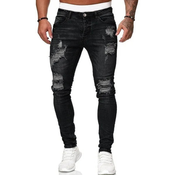 Men's Ripped Skinny Jeans – Slim Fit Distressed Denim S–3XL (5 Styles)