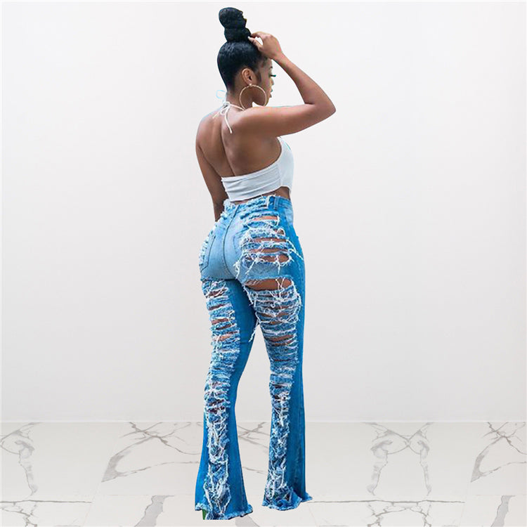 Boot Cut Jeans for Women – Zipper Fly Distressed Denim