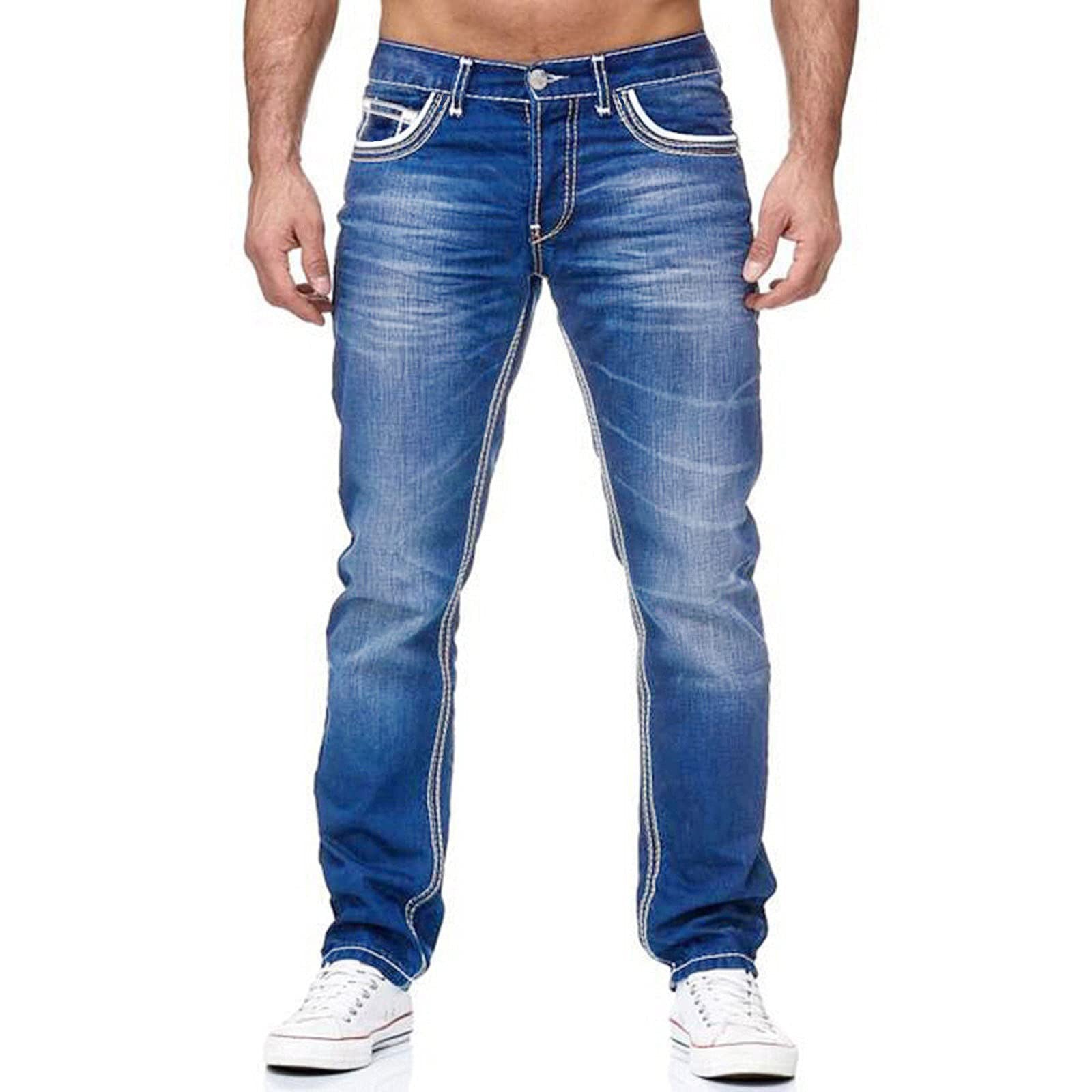 Y2K Straight Leg Boyfriend Jeans for Men — Streetwear Denim Trousers