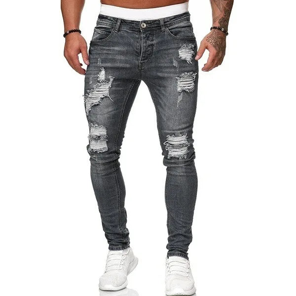 Men's Ripped Skinny Jeans – Slim Fit Distressed Denim S–3XL (5 Styles)