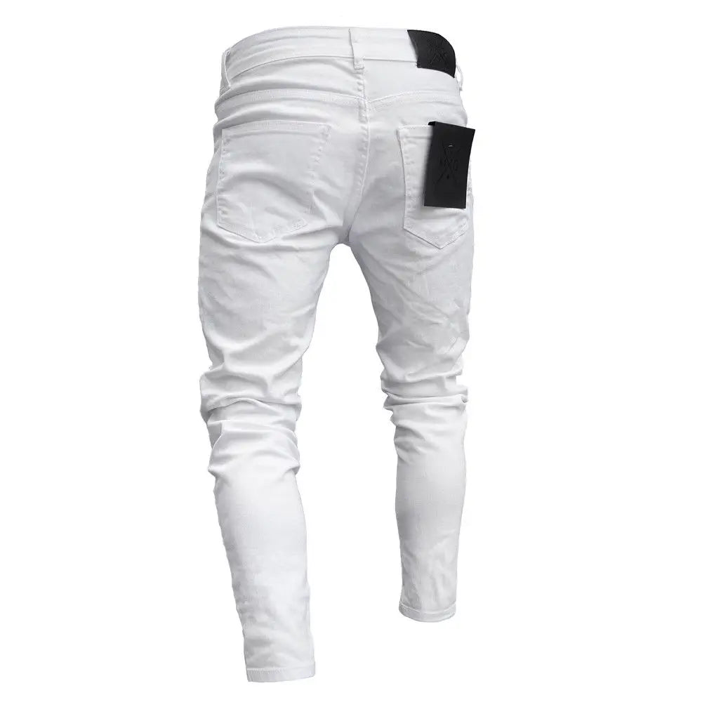 Ripped Skinny Biker Jeans – Destroyed Denim