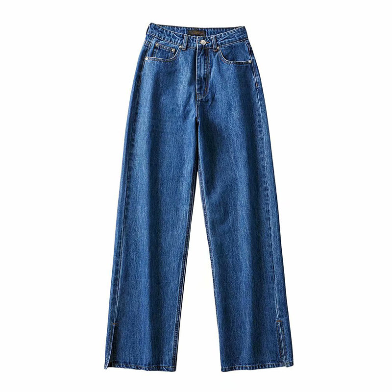Slit Wide Leg Jeans – Women's Y2K Denim