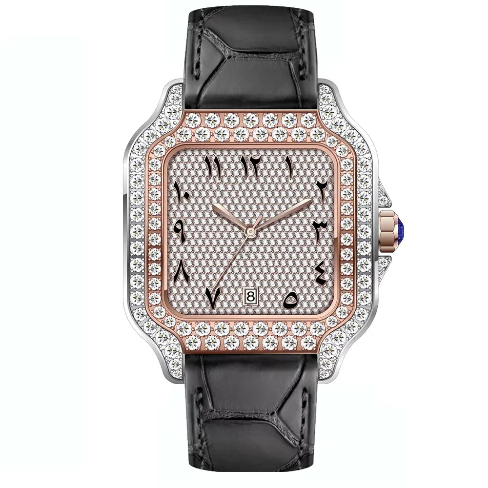 VVS Phantom — Bust Down VVS Moissanite Automatic Watch, Diamond Tester Approved, 12 Colorways | Hip Hop Luxury