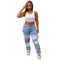 Ripped Street Denim Jeans – Women's Destroyed Streetwear Pants