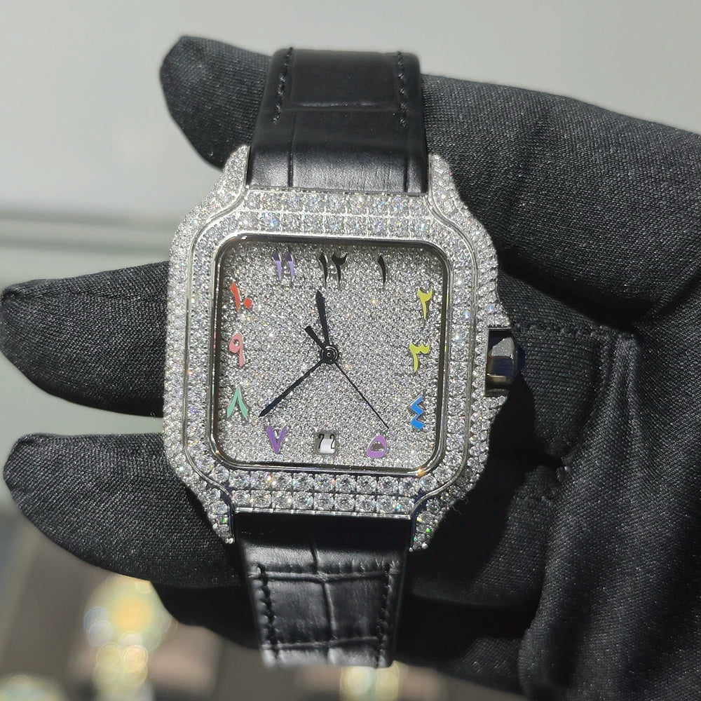 VVS Phantom — Bust Down VVS Moissanite Automatic Watch, Diamond Tester Approved, 12 Colorways | Hip Hop Luxury