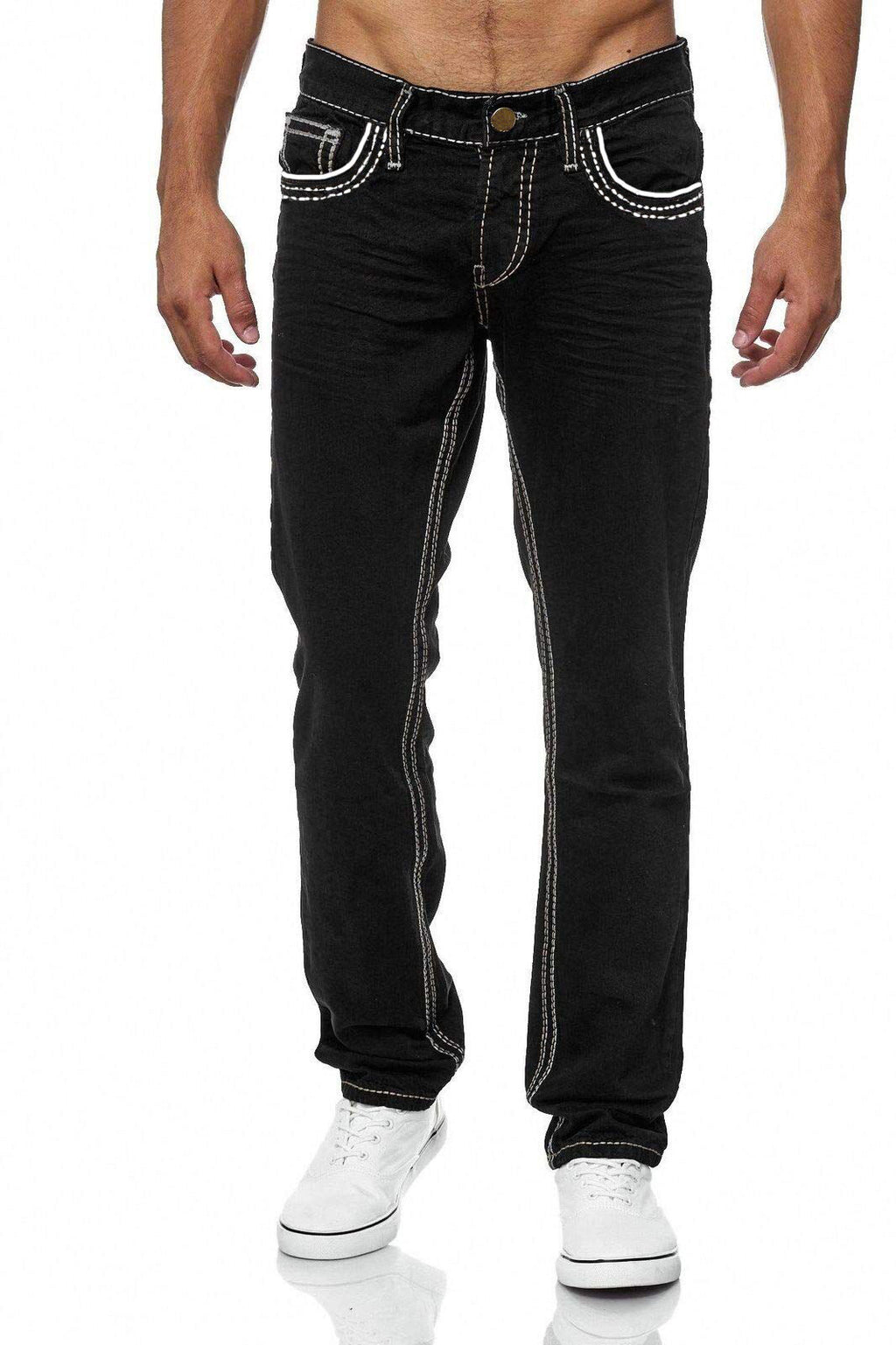 Y2K Straight Leg Boyfriend Jeans for Men — Streetwear Denim Trousers