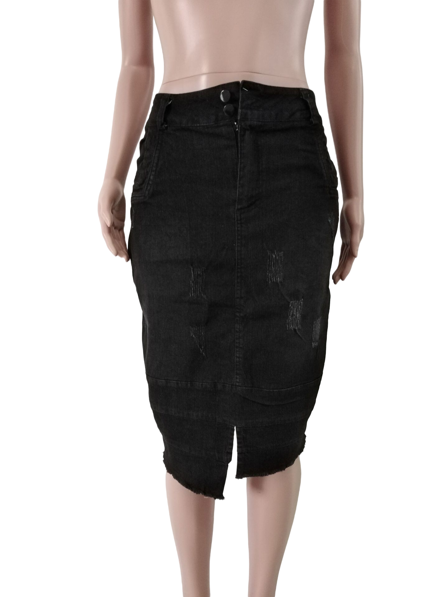 Women's High Waist Denim Mini Skirt – Ripped Hole Jean Skirt
