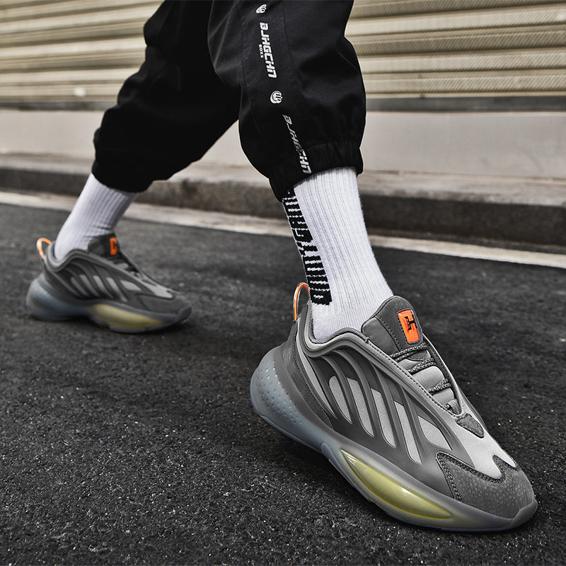 Men's Night Reflective Chunky Shoes – Heightening Sport Running Sneakers