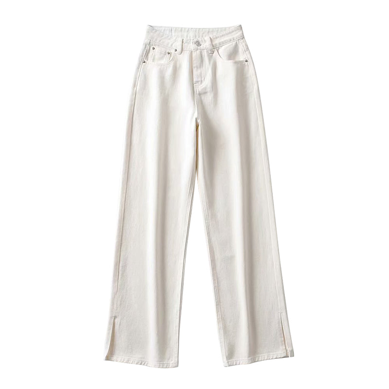 Slit Wide Leg Jeans – Women's Y2K Denim