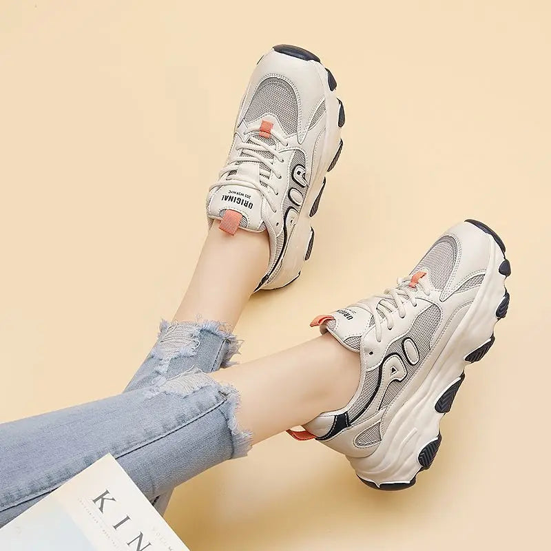 Breathable Thick Platform Sneakers – Chunky Walking Shoes