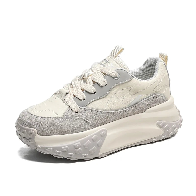 Chunky Sneakers Round Toe Walking Shoes for Women – Daily Lifestyle