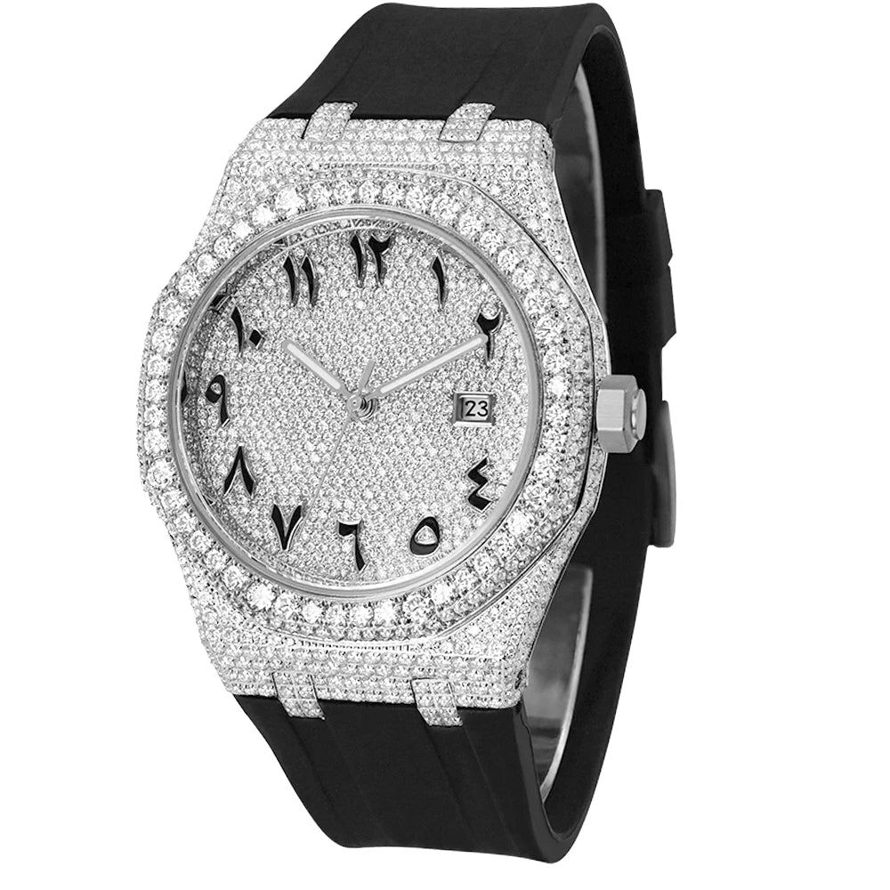 VVS Phantom — Bust Down VVS Moissanite Automatic Watch, Diamond Tester Approved, 12 Colorways | Hip Hop Luxury