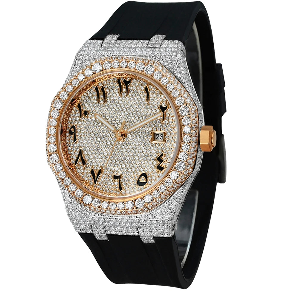 VVS Phantom — Bust Down VVS Moissanite Automatic Watch, Diamond Tester Approved, 12 Colorways | Hip Hop Luxury