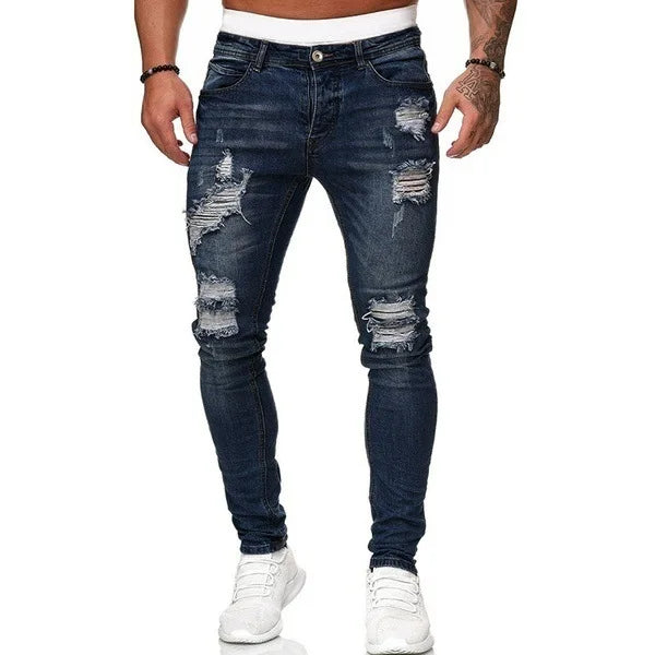 Men's Ripped Skinny Jeans – Slim Fit Distressed Denim S–3XL (5 Styles)
