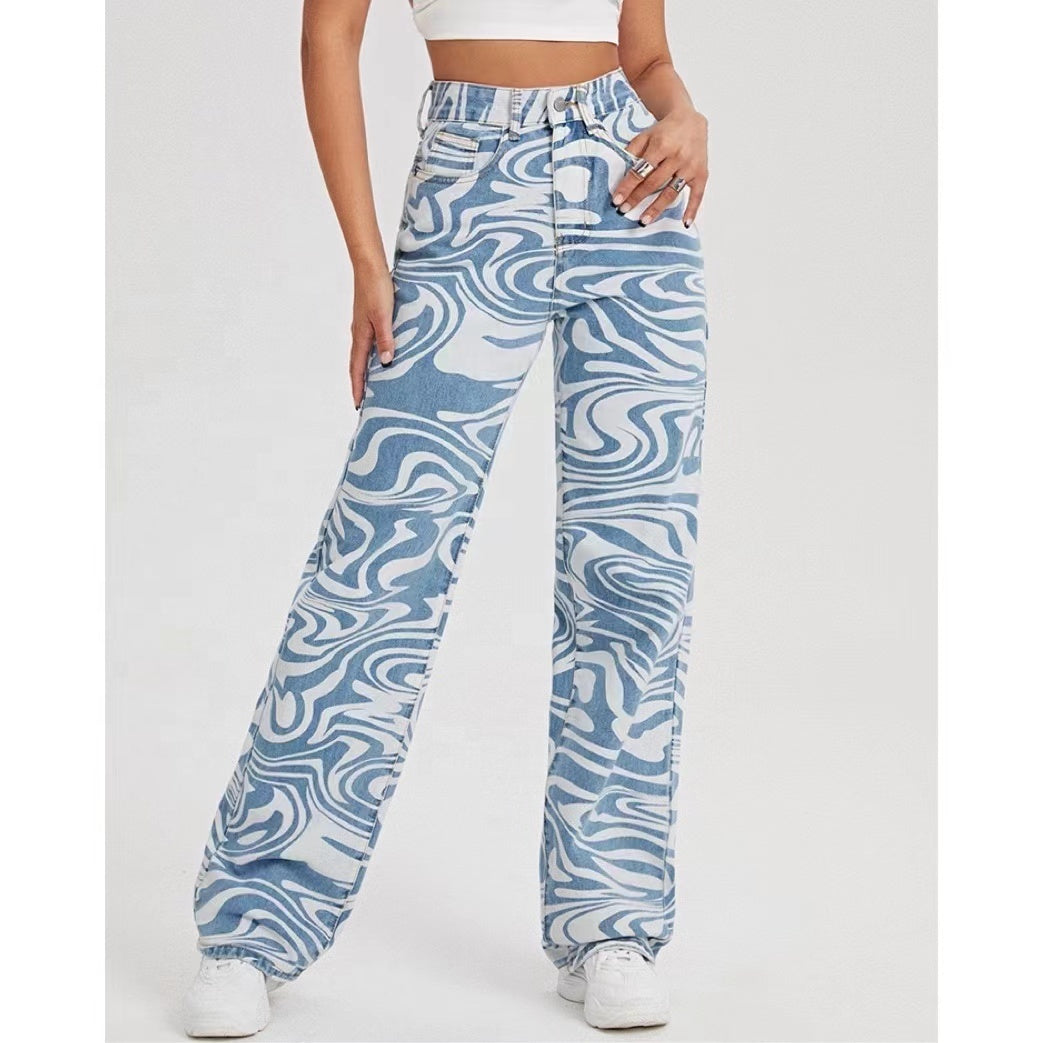 Wide Leg Straight Denim Jeans for Women — Street Casual, 5 Colors, Sizes XS–L | FireDrips