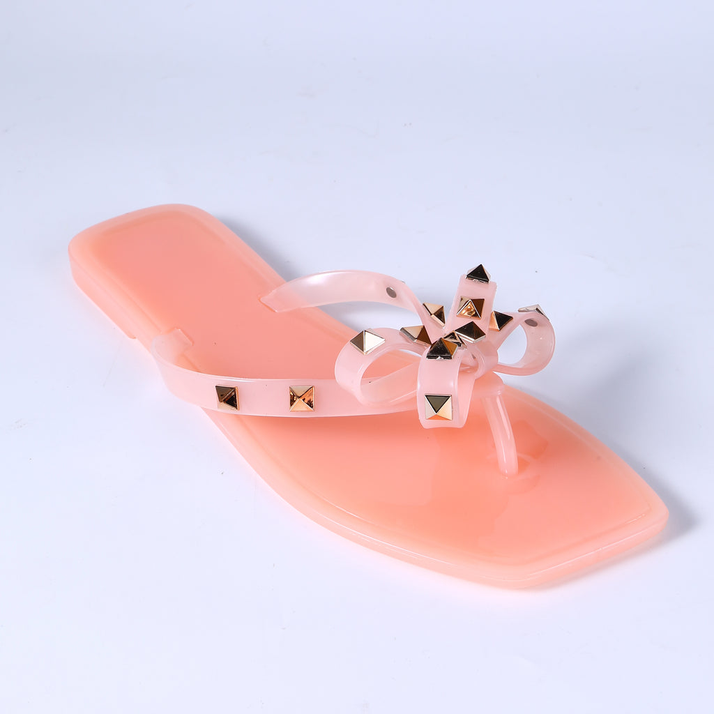 Crystal Jelly Flat Slide Sandals – PVC Flip Flop Slippers