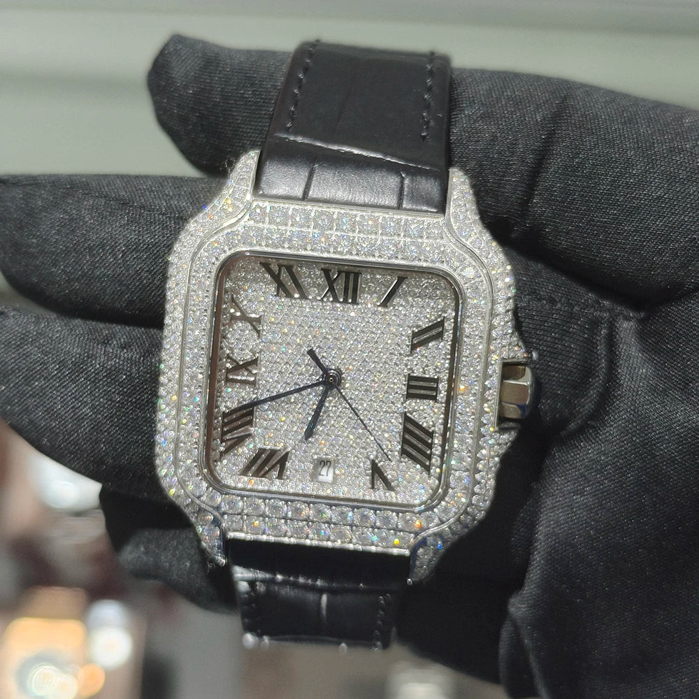 VVS Phantom — Bust Down VVS Moissanite Automatic Watch, Diamond Tester Approved, 12 Colorways | Hip Hop Luxury