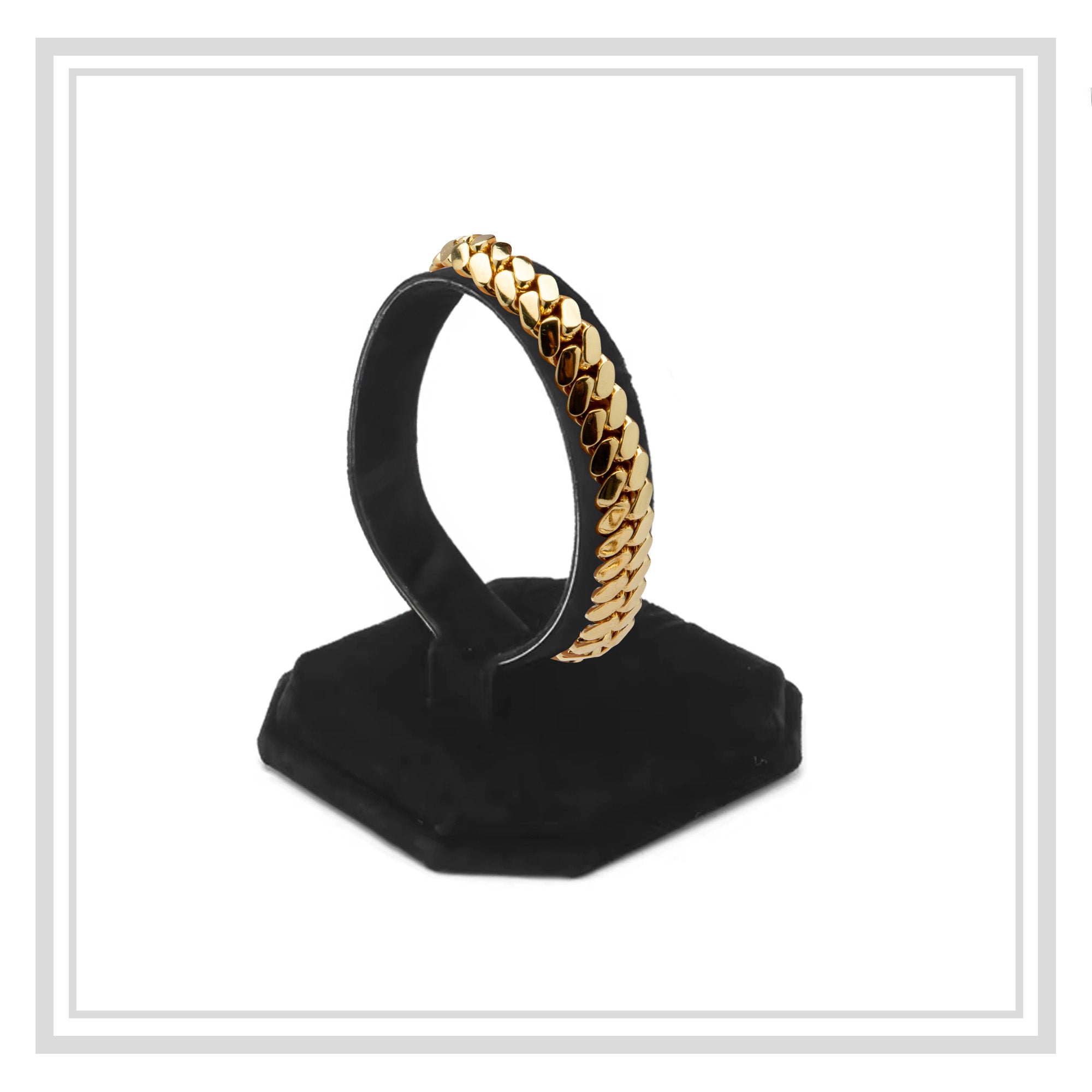 Miami Cuban Link Chain Bracelet — 14K Gold Premium Plated 10-24mm Men's Jewelry 8.5"