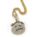 Zircon Spiky Cartoon Avatar Pendant Necklace — Iced Out Quirky Unisex Street Jewelry, Gold & Silver, 24" Chain