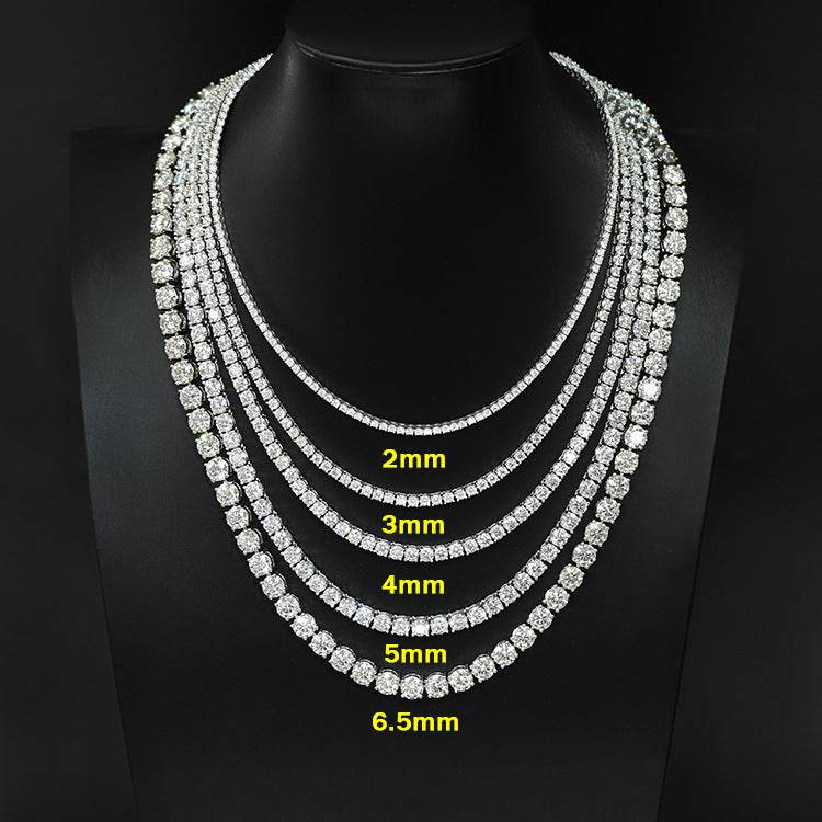 VVS1 Moissanite Tennis Chain & Bracelet – S925 Silver & 14K Gold Plated