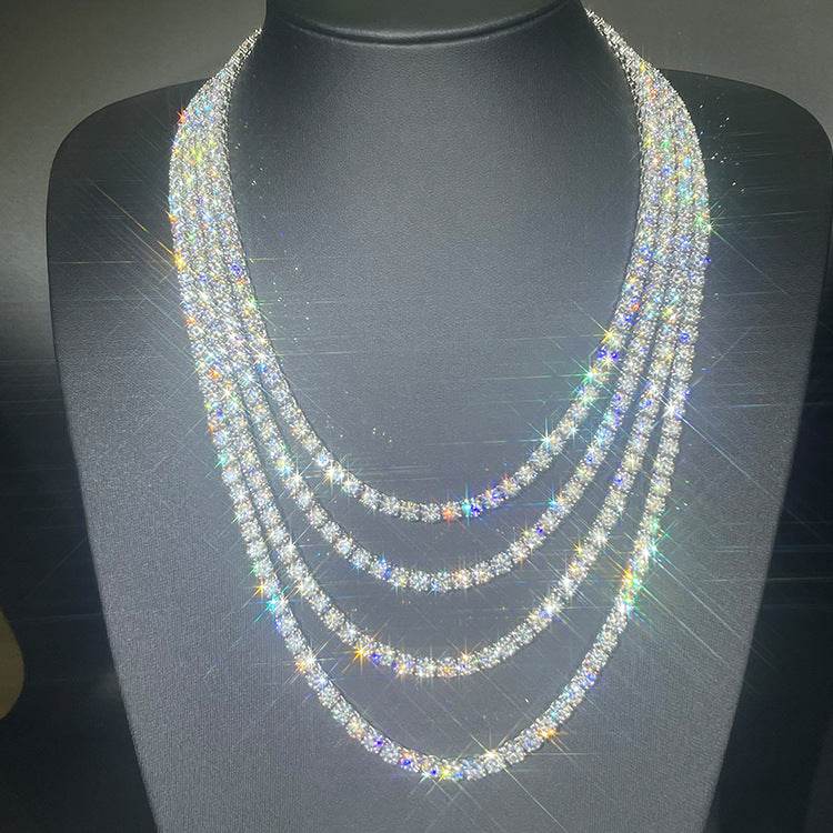 VVS1 Moissanite Tennis Chain & Bracelet – S925 Silver & 14K Gold Plated