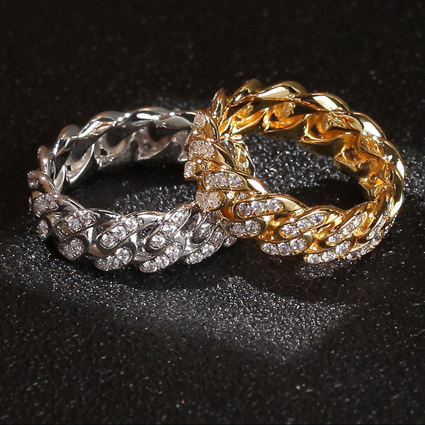 8mm Cuban Link Zirconia Ring