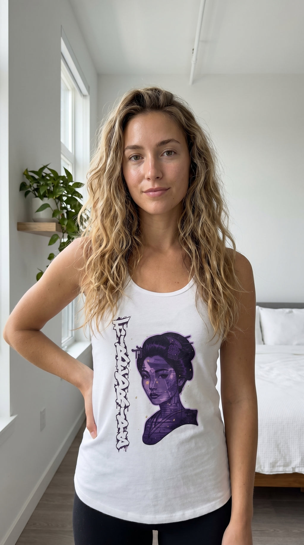 Purple Geisha Racerback Tank — FireDrips Graphic Slim Fit