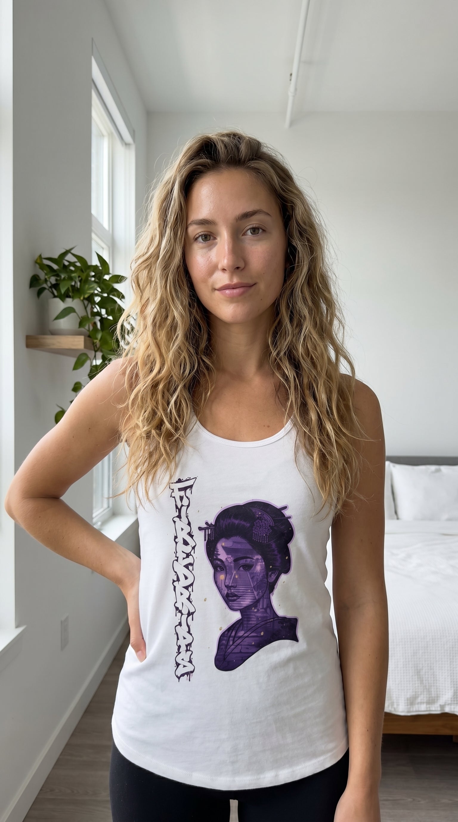 Purple Geisha Racerback Tank — FireDrips Graphic Slim Fit