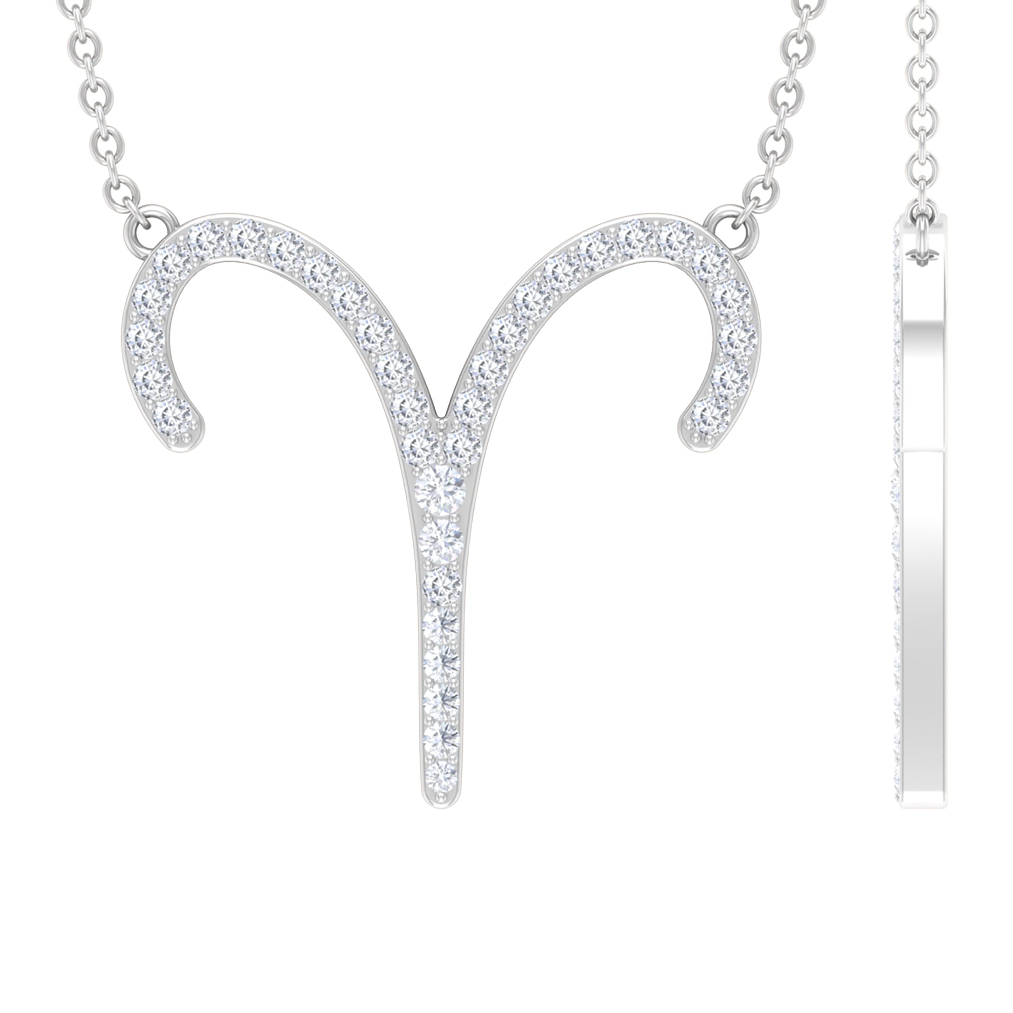 Certified Lab Grown Diamond Aries Astrology Necklace — Fine Zodiac Pendant Jewelry