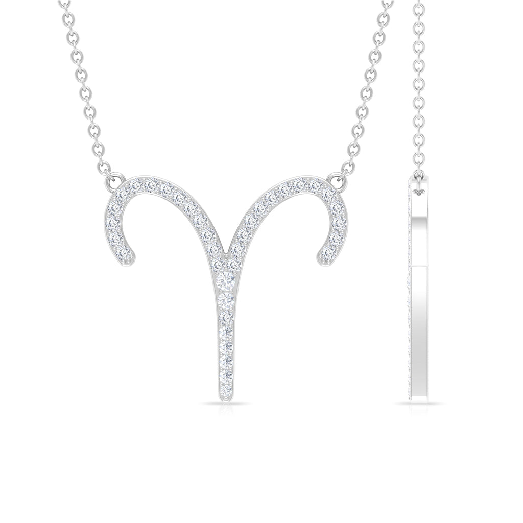 Certified Lab Grown Diamond Aries Astrology Necklace — Fine Zodiac Pendant Jewelry