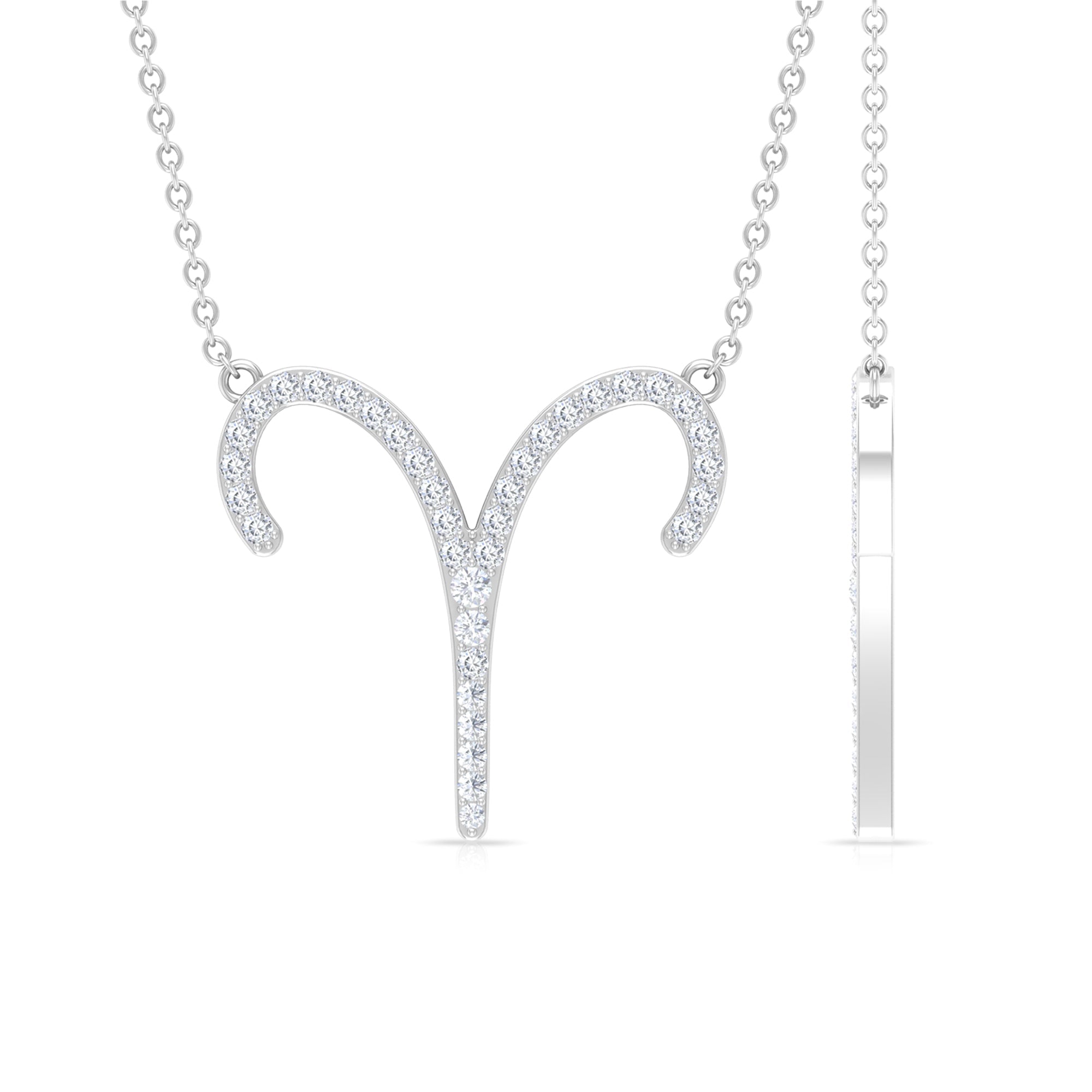 Certified Lab Grown Diamond Aries Astrology Necklace — Fine Zodiac Pendant Jewelry