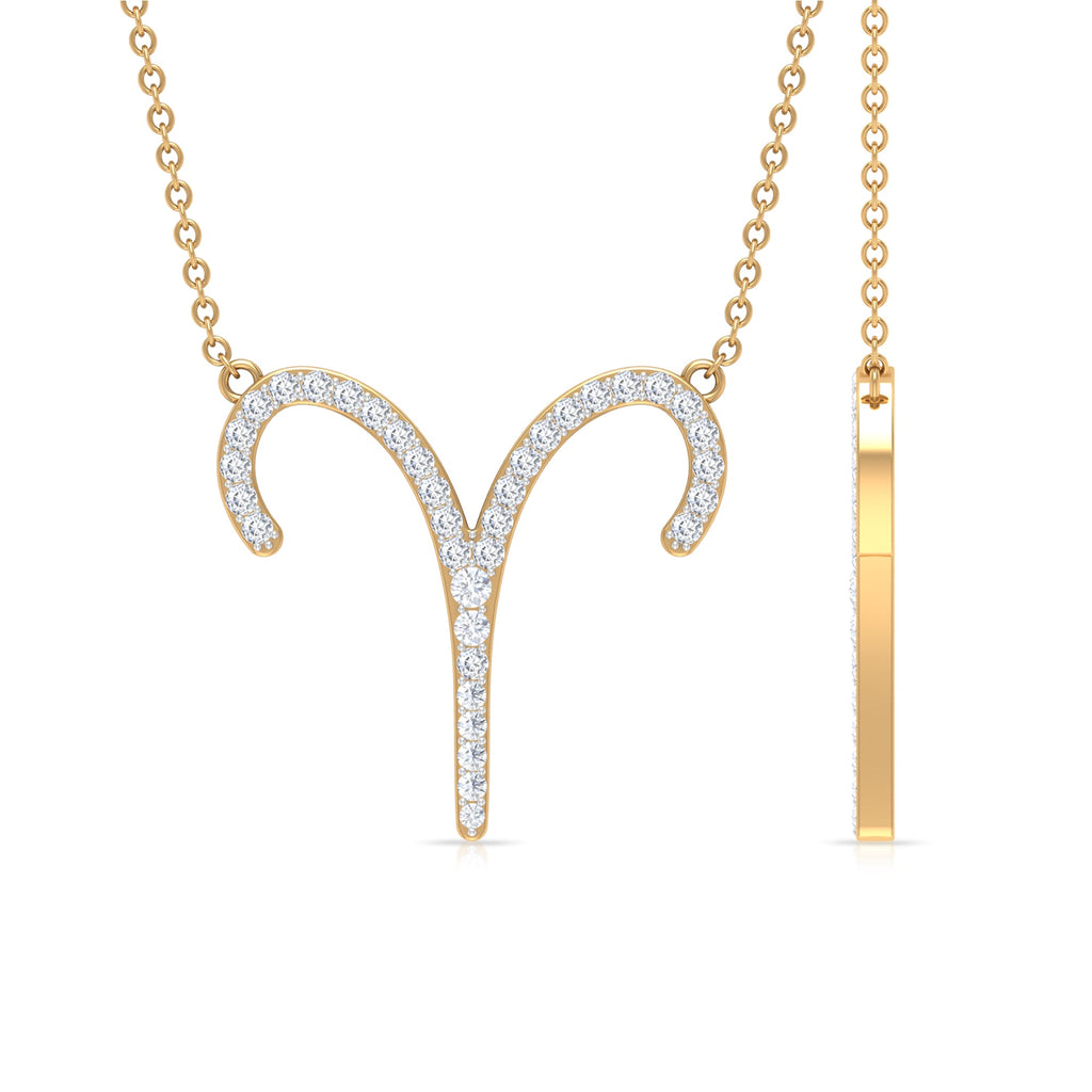 Certified Lab Grown Diamond Aries Astrology Necklace — Fine Zodiac Pendant Jewelry