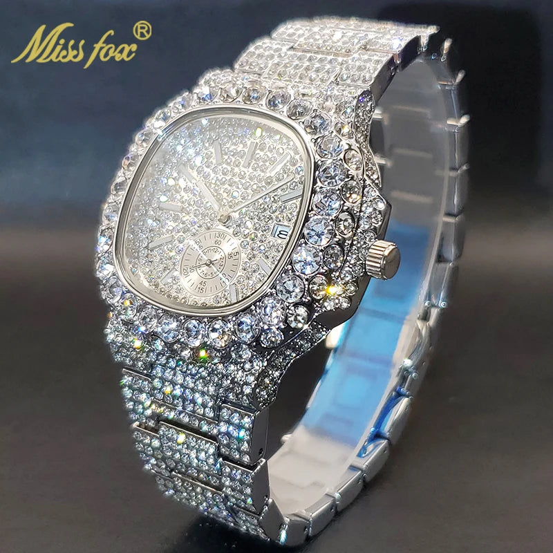 Drip Proof — Iced Out Waterproof Hip Hop Quartz Watch, Comes with Box, Gold, Silver & Two-Tone | FireDrips