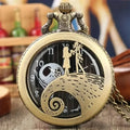 Skeleton Pocket Watch with Chain — Vintage Quartz Fob Watch for Men & Women | FireDrips