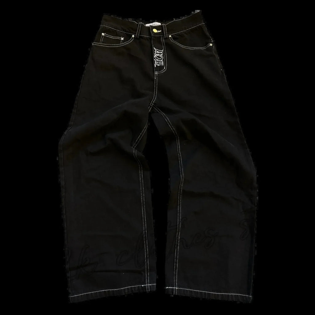 New Baggy Casual Wide Leg Jeans Men Street Retro Jeans — Trend Fashion Black High-Waist Y2K Men Clothing