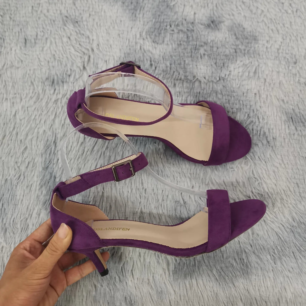 5cm Ankle Strap Heeled Sandals – Peep Toe Party Wedding Shoes