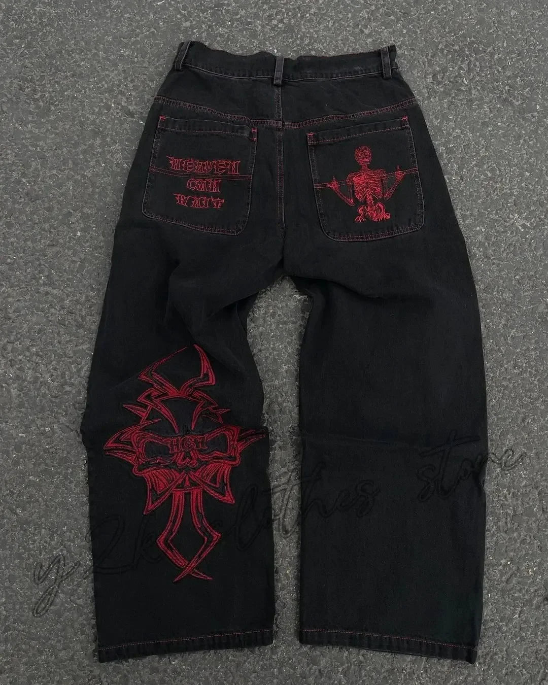 New Baggy Casual Wide Leg Jeans Men Street Retro Jeans — Trend Fashion Black High-Waist Y2K Men Clothing