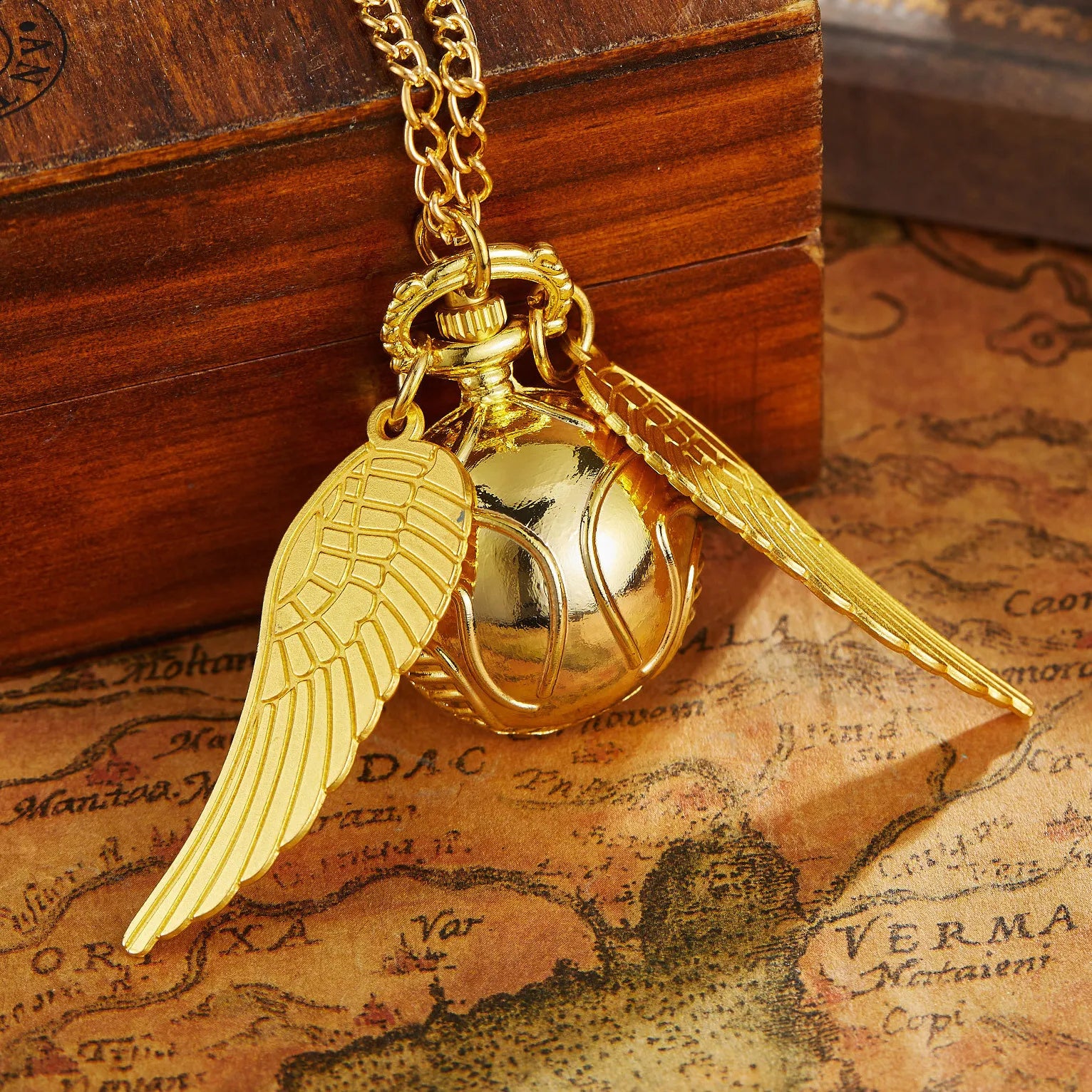 Golden Wings Pocket Watch — Luxury Gold Quartz Fob Watch, Elegant Gift for Men & Kids | FireDrips