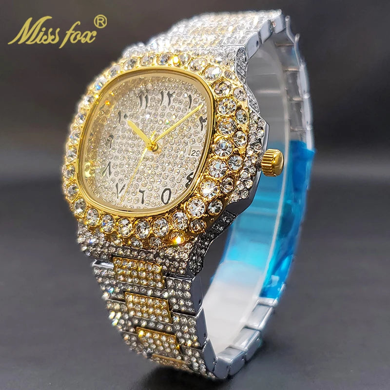 Drip Proof — Iced Out Waterproof Hip Hop Quartz Watch, Comes with Box, Gold, Silver & Two-Tone | FireDrips