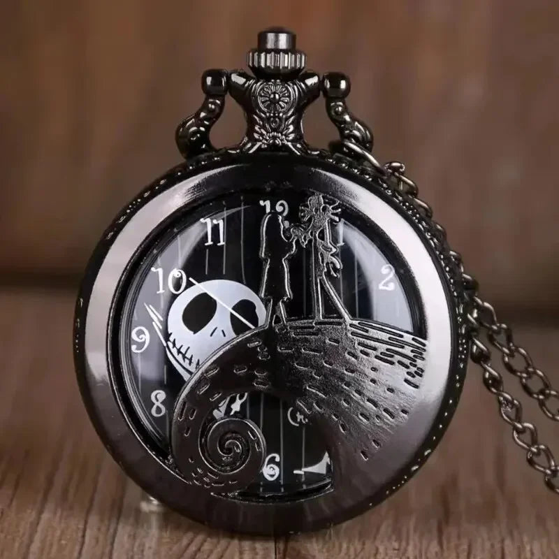 Skeleton Pocket Watch with Chain — Vintage Quartz Fob Watch for Men & Women | FireDrips